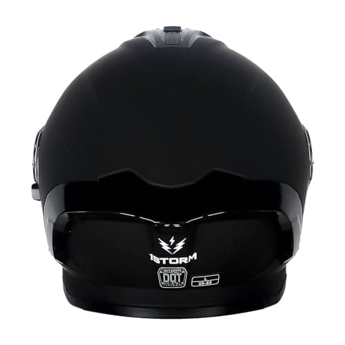 1Storm New Motorcycle Bike Modular Full Face Helmet Dual Visor Sun Shield: NOLED-X90 Matt Black