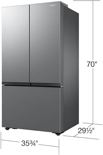 Samsung 27 Cu. Ft. Smart 3-Door French Door Counter-Depth Refrigerator with Dual Auto Ice Maker, All-Around Cooling, Stainless Steel