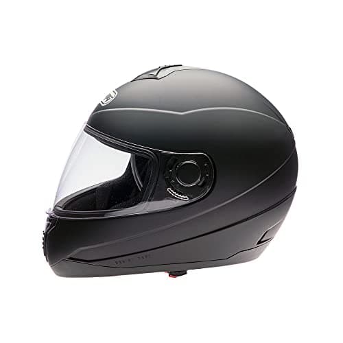 MMG Motorcycle Full Face Helmet DOT Street Legal Comes with Clear Shield and Spare Smoked Shield (MGAH26) (Matte Black, Medium)