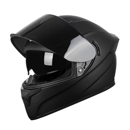 F-700 Full Face Motorcycle Helmet for Adults, DOT FMVSS 218 Certified Street Bike Helmet with Tinted Shield, Clear Replacement Visor and Removable Liner