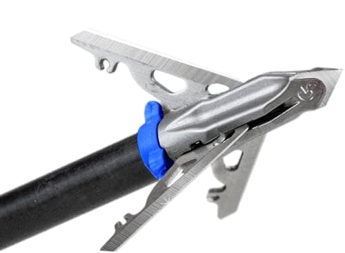 G5 Deadmeat V2 Expandable 3-Blade Broadheads | 3-Pack | 100/125 Grains | Razor Sharp 1.5" Cutting Diameter Mechanical Blades | Screw in | Compound & Recurve Compatible | 1 BMP Practice Tip Included