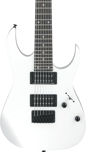 Ibanez GRG7221 RG Gio 7-String Electric Guitar - White Bundle with Amp, Gig Bag, Tuner, Instrument Cable, Picks, Austin Bazaar Instructional DVD, and Polishing Cloth