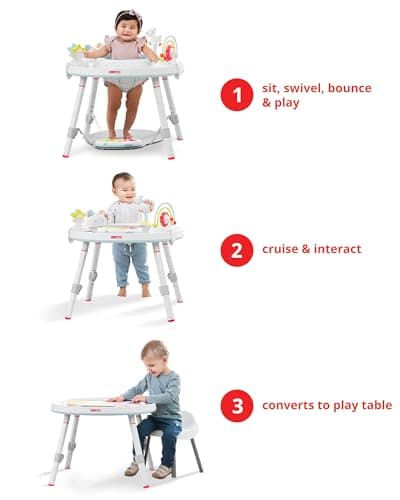 Skip Hop Baby Activity Center: Interactive Play Center with 3-Stage Grow-with-Me Functionality, 4mo+, Silver Lining Cloud