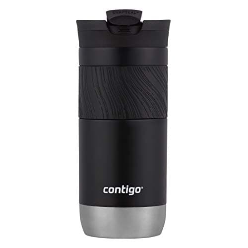 Contigo Byron Vacuum-Insulated Stainless Steel Travel Mug with Leak-Proof Lid Reusable Coffee Mug or Water Bottle BPA-Free 16oz Licorice Keeps Beverages Hot for 6 Hours or Cold for 12 Hours