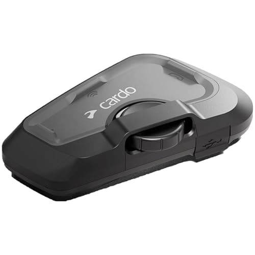 Cardo Systems FREECOM 4X Motorcycle 4-Way Helmet Bluetooth Communication System Headset Intercom, Universal Bluetooth Connectivity, Waterproof, 40mm Speakers - Single Pack