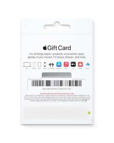 App Store, iTunes, iPhone, iPad, AirPods, MacBook, accessories and more - Design may vary - $100 Apple Physical Gift Card B08DLS6LK7