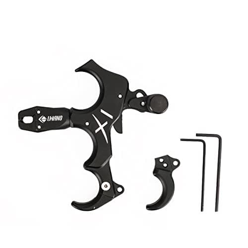 LWANO X1 Compound Bow Thumb Bow Release, 3&4 Finger Grip Adjustable Archery Release Aids