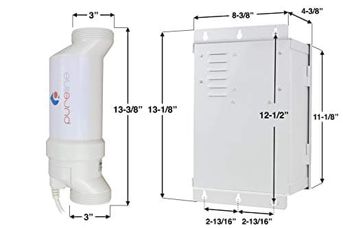 Pureline Crystal Pure Salt System, PL7700, Universal Pool Salt Chlorination System, Includes Control Panel, Salt Cell, 40,000 Gallon