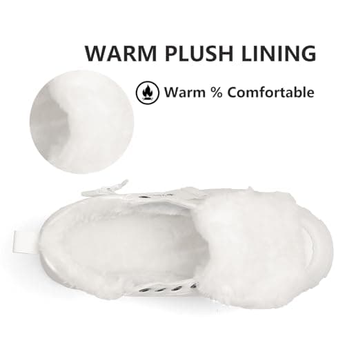 Yeeteepot Womens Snow Boots Warm Winter Boots Ladies Fur Lined Ankle Boots Lace Up Outdoor Booties Anti-Slip Sneakers Waterproof Walking Shoes