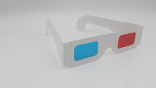 10 Pairs 3D Paper Glasses, Red and Cyan Lens in White Frame Anaglyph Cardboard for Movies - Folded in Protective Sleeve