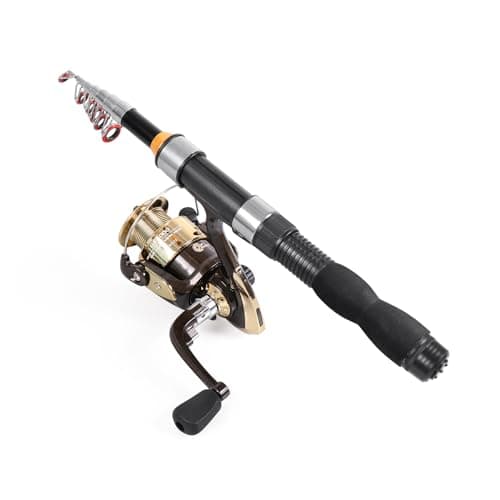 Telescopic Collapsible Extendable Fishing Rod for Saltwater and Freshwater, Lightweight and Compact Design
