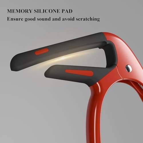 Capo for Acoustic Guitar, Guitar Capo for Electric Guitar, Ukulele and String Instruments, Guitar Capo, Guitar Kapo, Guitar Clamp (Red)