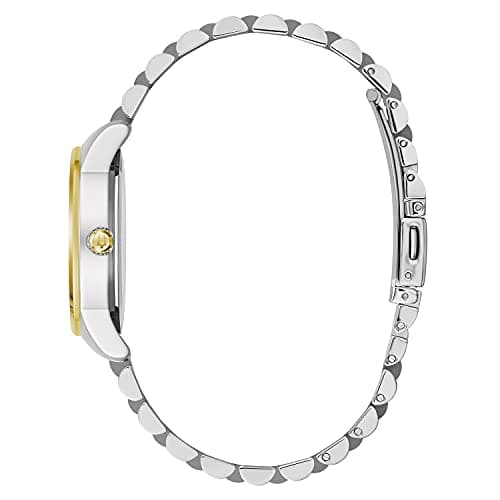Bulova Ladies' Classic Diamond Two-Tone Gold Stainless Steel 3-Hand Calendar Date Quartz Watch