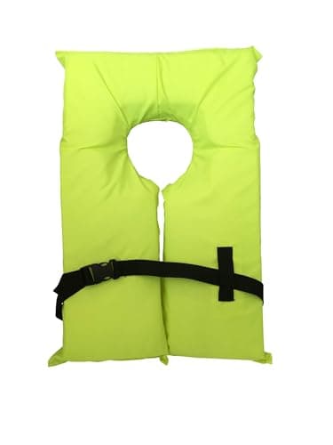 6 Pack Coast Guard Approved Life Jackets. High Visibility Color Type II Keyhole Life Vest in Classic May West Style. Compliance Flotation Device