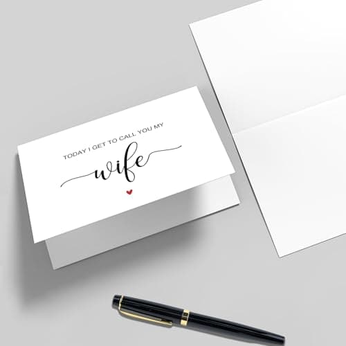 Qiliji Today I Get To Call You My Wife Wedding Day Card, To My Wife on Our Wedding Day Card, Wedding Day Vow Card for Bride, Bride Gift from Groom
