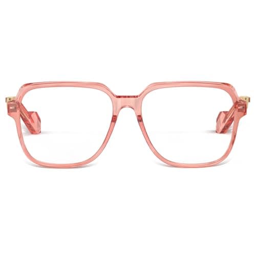 VISOONE Oversized Blue Light Blocking Glasses with Chic Square TR90 Frame and Metal Temple for Women Men REMY