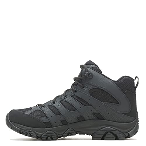 Merrell mens Moab 3 Tactical Mid Waterproof Boots, Coated Leather & Mesh Upper Combat Hiking Work Shoes
