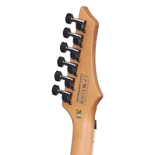 Leo Jaymz Tornado 6-String Electric Guitar - Double-Way Tremolo with Locking Nut, Mahogany Body, Alnico V Pickups,Rosewood Fretboard, Roasted Maple Neck