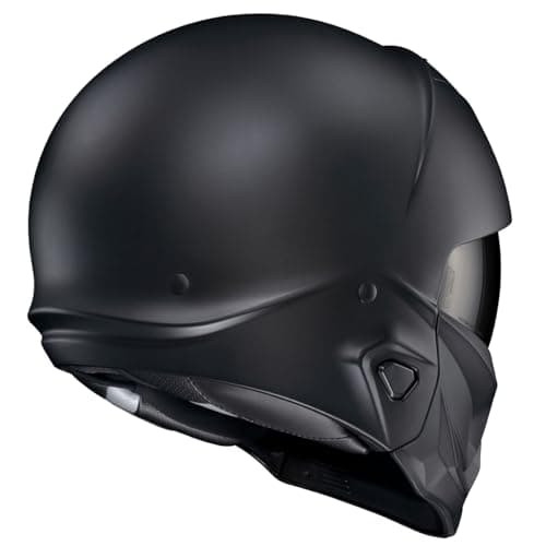 ScorpionEXO Covert 2 Open Face 3/4 Full Mode Motorcycle Helmet Bluetooth Ready Speaker Pockets Interchangeable Mouth Cover DOT Approved Solid (Matte Black - 3X-Large)