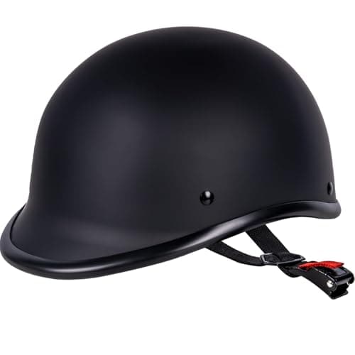 Yesmotor Half Helmet Polo Cap Half Shell Open Face Motorcycle Helmet - DOT Approved(Matte Black,Small)