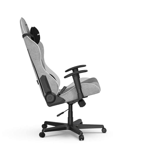 DXRacer Formula L Ergonomic Gaming Chair for Adults, Reclining Video Office Computer Gamer Chair with Lumbar Support and Headrest (Water-Resistant Fabric, Gray White)
