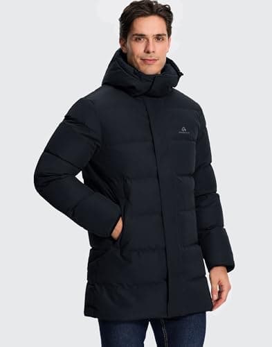 Pioneer Camp Men's Long Winter Coat Parka Hooded Down Jacket Full Zip Up Windproof Jacket Warm Thicken Puffer Jacket