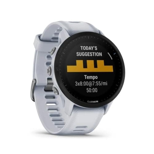 Garmin Forerunner® 955, GPS Running Smartwatch, Tailored to Triathletes, Long-Lasting Battery, Whitestone