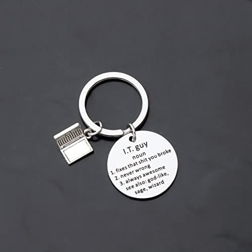 TIIMG Information Technology Guy Keychain Gift for Computer Repair Technician