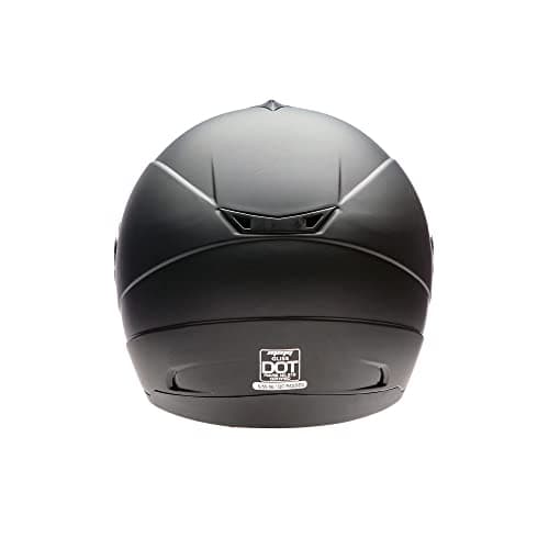 MMG Motorcycle Full Face Helmet DOT Street Legal Comes with Clear Shield and Spare Smoked Shield (MGAH26) (Matte Black, Medium)
