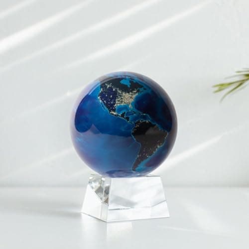 MOVA Globe – Earth at Night (6”) | Rotating Globe Powered by Light, No Batteries or Cords | City Lights Satellite Imagery | Unique Gift or Modern Desk Decor