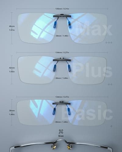 ANYLUV Clip On Blue Light Blocking Glasses Lightweight Rectangle Blue Light Glasses Men for Computer Gaming, Anti Eye Strain