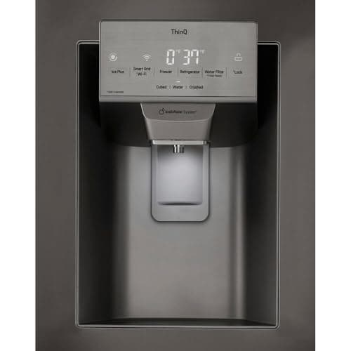 LG 28 Cu. Ft. Smart French Door Refrigerator with Dual Ice Maker, Door Cooling+, Wi-Fi Connectivity, and PrintProof Black Stainless Steel Finish