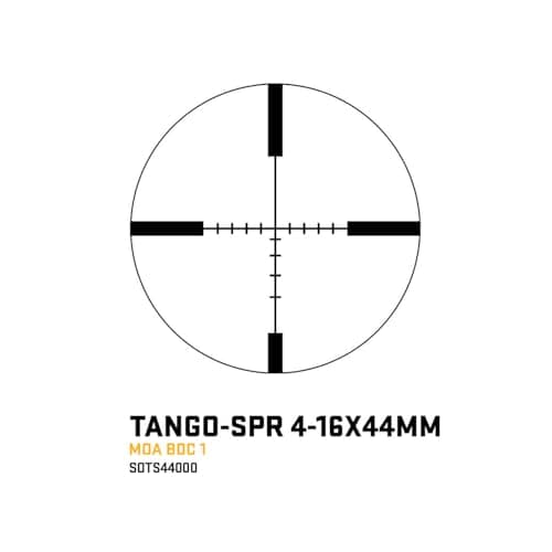 SIG SAUER Tango-SPR 4-16x44mm 30mm Tube Second Focal Plane/SFP/F2 Shockproof Waterproof Fogproof Tactical Riflescope | MOA BDC-1 Reticle, SPR Scope Mount, Flip-Back Caps Included, SOTS44000