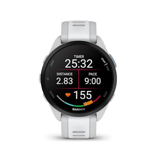 Garmin Forerunner 165, Running Smartwatch, Colorful AMOLED Display, Training Metrics and Recovery Insights, Whitestone