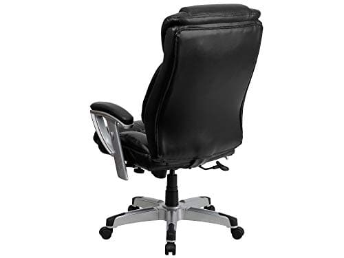 Flash Furniture HERCULES Series Big & Tall 400 lb. Rated Black LeatherSoft Executive Ergonomic Office Chair with Silver Adjustable Arms
