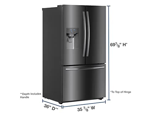 Winia WRFS26SUJE 25.5 Cu. Ft. French Door Dispenser Refrigerator With a Dual Ice Maker - Black Stainless Steel