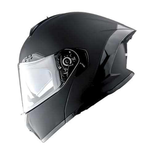 1Storm New Motorcycle Bike Modular Full Face Helmet Dual Visor Sun Shield: NOLED-X90 Matt Black