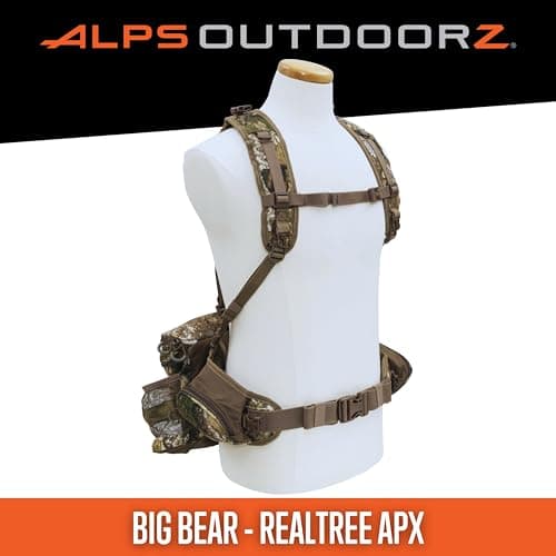 ALPS OutdoorZ Big Bear Day Pack – Realtree APX Camouflage Expandable Hunting Backpack with Large Capacity, Multiple Storage Pockets & Adjustable Straps for Deer & Big Game Hunting