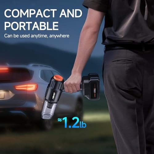 Car Vacuum Portable Cordless,35000PA High Power Suction & Blower, Handheld Vacuum Cleaner for Car, Home, Desktop, Keyboard(Fog Black)