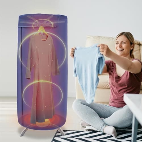 Portable Clothes Dryer, Upgraded Large Capacity for Families, Remote Control, Large Capacity Travel Electric Dryer for Apartments, RV, Shoes, Underwear