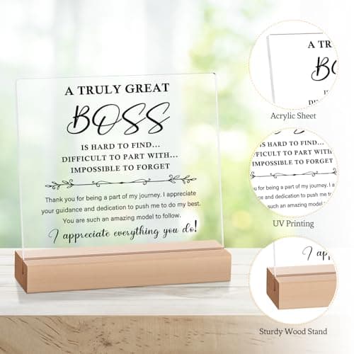 Best Birthday Thank You Retirement Farewell Gifts for Female Boss Leader, Boss Inspirational Gifts Appreciation Keepsake Funnli Boss Gifts for Women Men, Bosses Day Gifts for Boss Lady Plaque B0C6XJX64Z