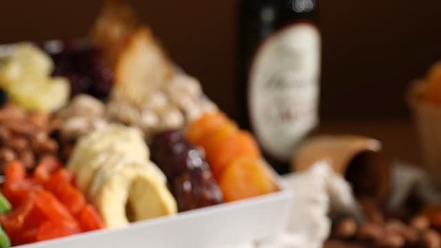 in White Gold Box Food Arrangement, Healthy Snack Care Package, Kosher NUT CRAVINGS - Dried Fruit & Mixed Nuts Gift Basket (12 Assortments) B07K8RCCB9