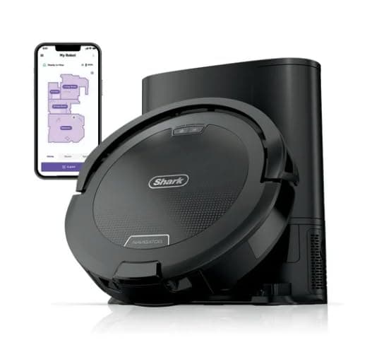 Shark Robot Vacuum with Self-Empty Base, Bagless Auto-Empty System with Up to 45-Day Capacity, Smart LiDAR Navigation, Object Avoidance, Strong Suction for Carpets and Hard Floors, Black
