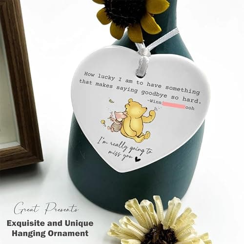 Neighbors Moving Gift,Best Friends Leaving Presents,Graduation Present,Boss Colleague Coworker Going Away,New Job,Farewell,Good Bye,Promotion,Retirement Gift-Heart Shaped Ornament