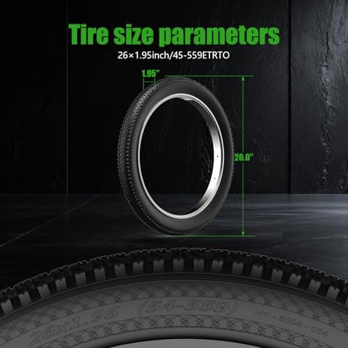 Mountain Bike Tires 24/26x1.95 Inch 2-Pack - Wear-Resistant Foldable Hybrid Tires with 2 Inner Tubes & Levers, Aggressive Tread for Trail, Commuter, Off-Road (24/26x1.95-30TPI)