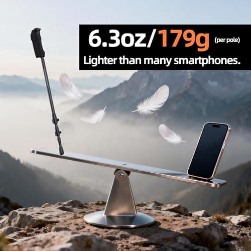 3K Carbon Fiber Trekking Poles - Collapsible, Lightweight Yet Sturdy Hiking Poles with EVA Grip, for Men & Women Hikers