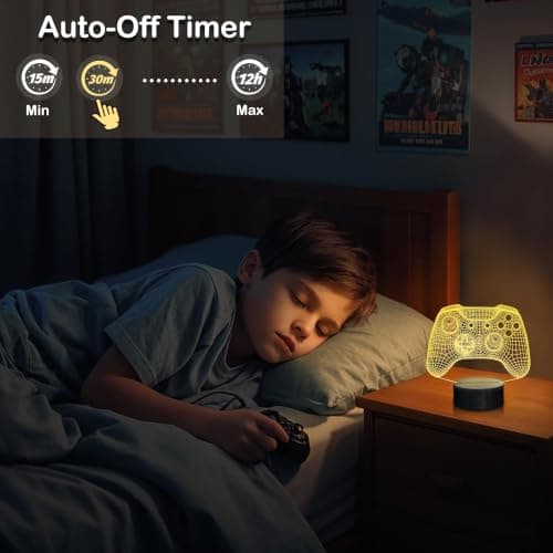Attivolife Gamepad 3D Illusion Lamp, Controller Night Light with Remote Control + Timer 16 Color Changing Desk Lamp Kids Gamer Room Decor Plug in Best Cool Festival Birthday Gift for Boy Men B08Y5J1ML5