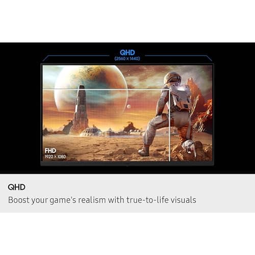 SAMSUNG 27” Odyssey G5 G53F QHD Resolution Gaming Monitor, HDR10, 200Hz Refresh Rate, IPS Panel, AMD FreeSync™ Premium, Black Equalizer, Auto Source Switch, LS27FG532ENXZA