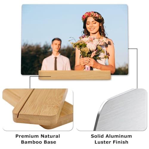 Personalized Picture Gifts Wall Art Ready to Hang by HD Printing Technology -Gift Wrapping Available-Same day Pick up Custom Metal Photo Prints Customized photo gifts with Natural Bamboo Base B0D1KDDFGD