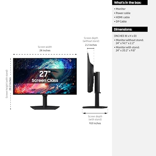 Samsung 27" Odyssey OLED G6 (G61SH) Gaming Monitor - QD-OLED, QHD (1440P), 240Hz, 0.03ms, Glare-Free, Pantone Validated, HDR10, Height-adjustable stand, OLED Safeguard, 3 Year Warranty, LS27HG612SNXZA